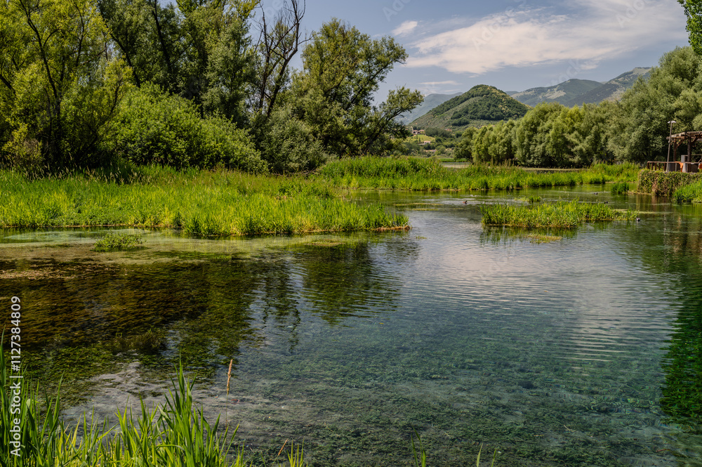 Posta Fibreno lake nature reserve, Frosinone, Italy Posta Fibreno lake nature reserve, Frosinone, Italy