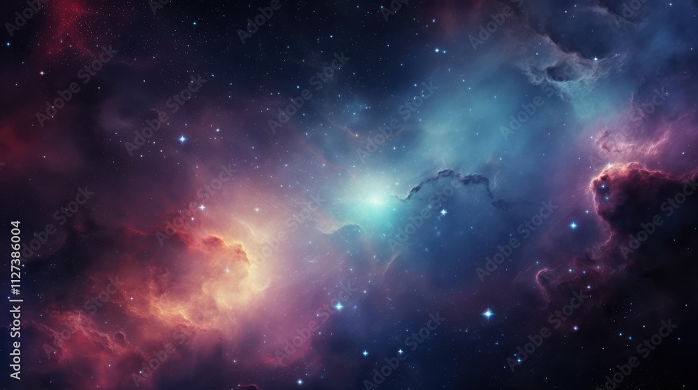 Fototapeta premium Celestial Nebula Cosmic Dust And Starscape