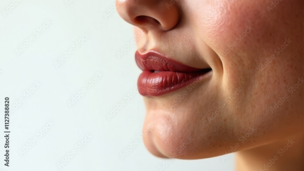 Perfect girl lips, lipstick color Mocha mousse. Smile. Close-up. Natural beauty Perfect girl lips, lipstick color Mocha mousse. Smile. Close-up. Natural beauty