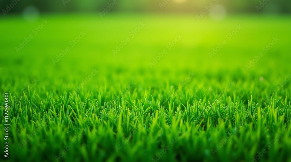 Lush green grass covering a vibrant landscape, showcasing its rich ...