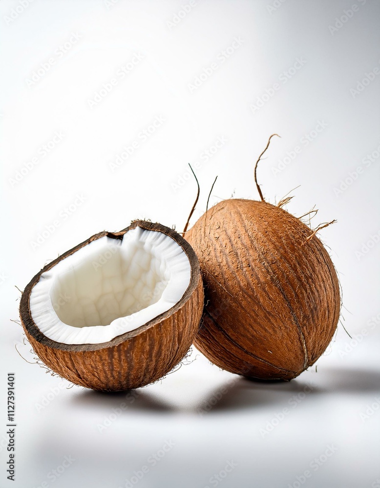 coconut on a white background coconut on a white background