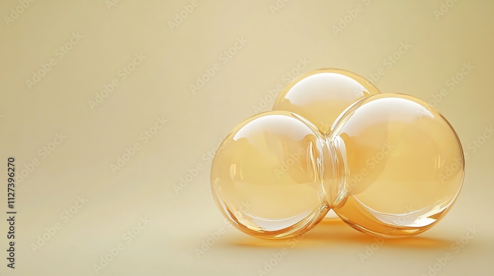 Innovative Organic Cell with Glass Spheres in Warm Background Innovative Organic Cell with Glass Spheres in Warm Background