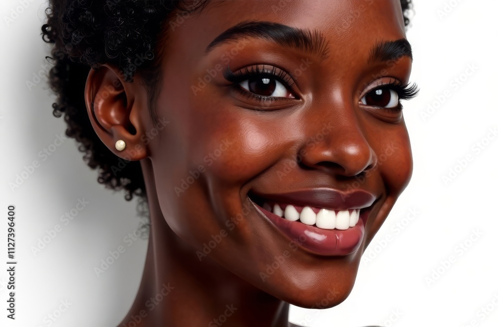 Perfect lips of an African American girl, lipstick color Mocha mousse. Smile. Close-up. Natural beauty Perfect lips of an African American girl, lipstick color Mocha mousse. Smile. Close-up. Natural beauty