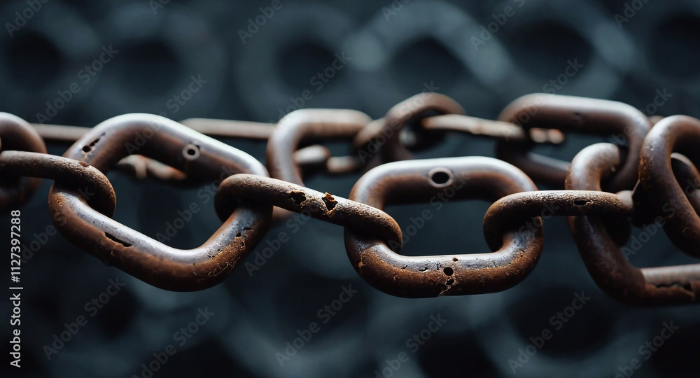 A close-up artistic depiction of a rusted metal chain with visible cracks, symbolizing decay, strength, and the passage of time, against a textured background
A close-up artistic depiction of a rusted metal chain with visible cracks, symbolizing decay, strength, and the passage of time, against a textured background