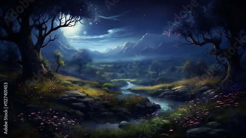 A moonlit meadow whispers promises of joy, heralding the arrival of a splendid New Year.