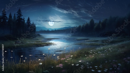 A moonlit meadow whispers promises of joy, heralding the arrival of a splendid New Year.