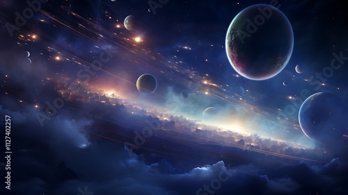 A parade of planets marches across the sky, celebrating the birth of a cosmic 2025.