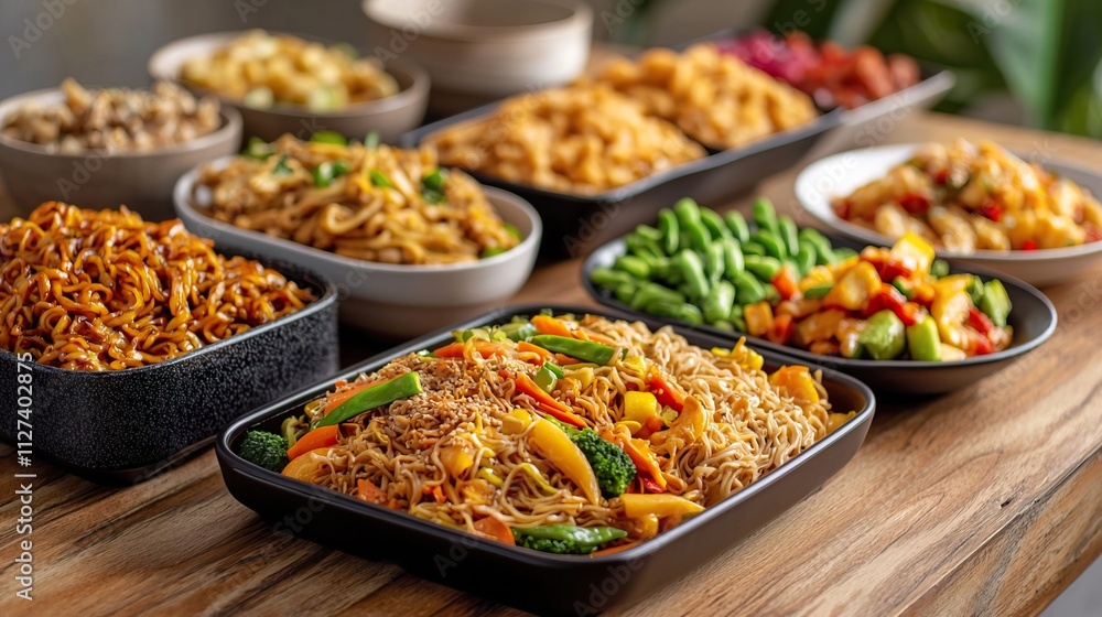 Colorful Brunch Buffet Spread with Diverse Dishes, Buffet dinner food celebration party concept. Colorful Brunch Buffet Spread with Diverse Dishes, Buffet dinner food celebration party concept.