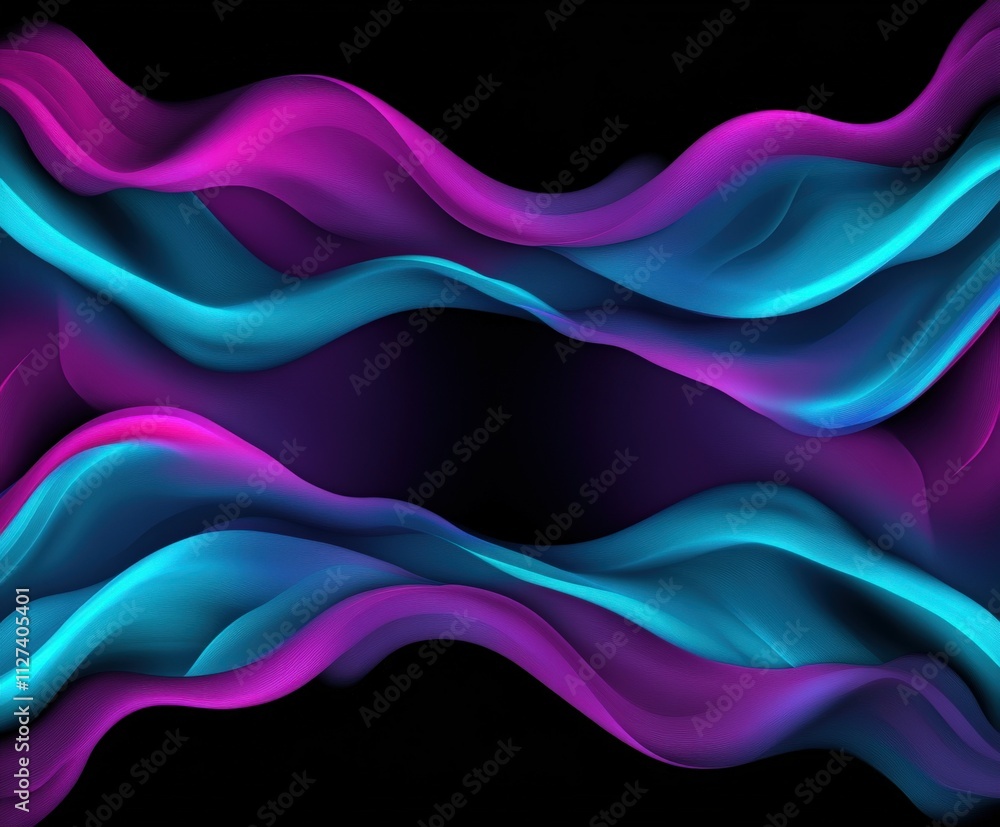 Colorful abstract waves flowing on a dark background Colorful abstract waves flowing on a dark background
