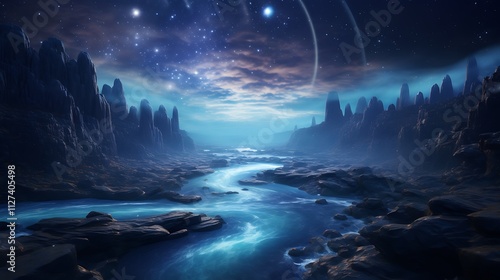 A river of stars flows in the cosmic current, carrying the dreams of 2025 to distant galaxies.