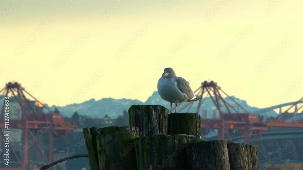 European Herring Gull Observing Its Surrounding European Herring Gull Observing Its Surrounding