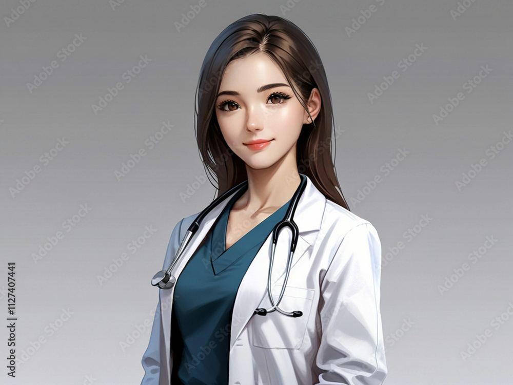 Portrait of smiling nurse with stethoscope Portrait of smiling nurse with stethoscope