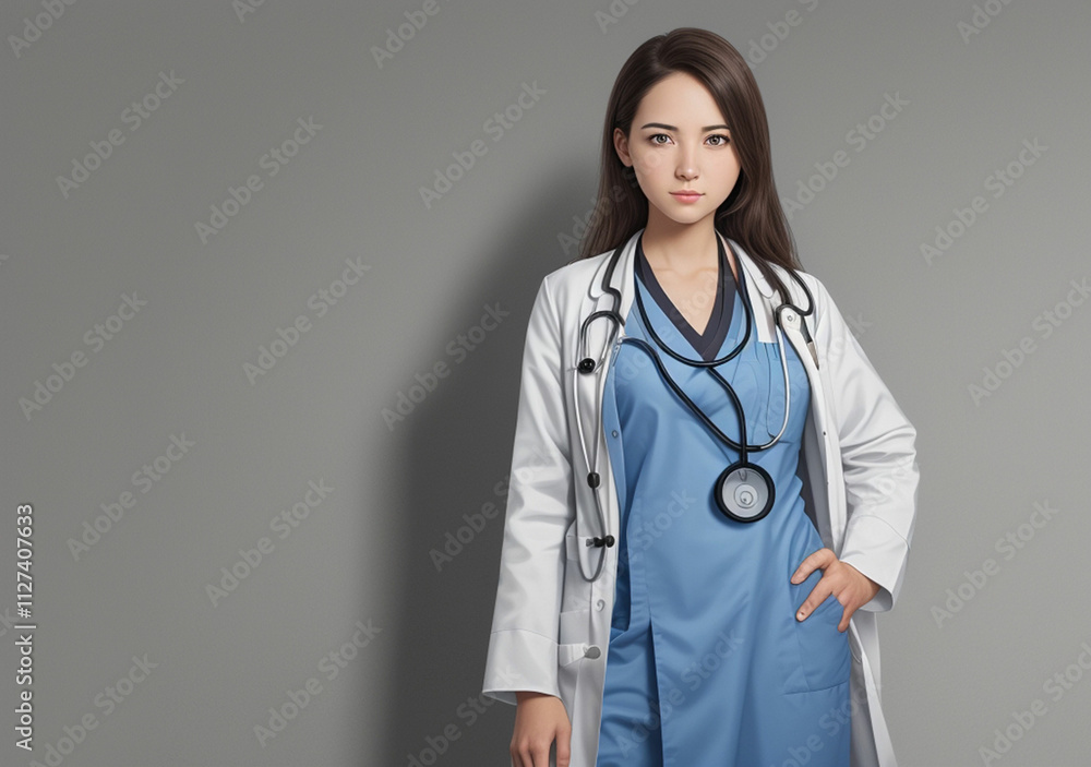 Portrait of smiling nurse with stethoscope Portrait of smiling nurse with stethoscope