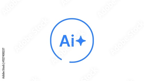 Animated AI Button - Interactive AI Icon with Dynamic Motion Effects Alpha Channel transparent	
 photo