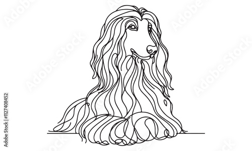 Sketch of a black cocker spaniel dog's head, a classic canine breed illustration photo