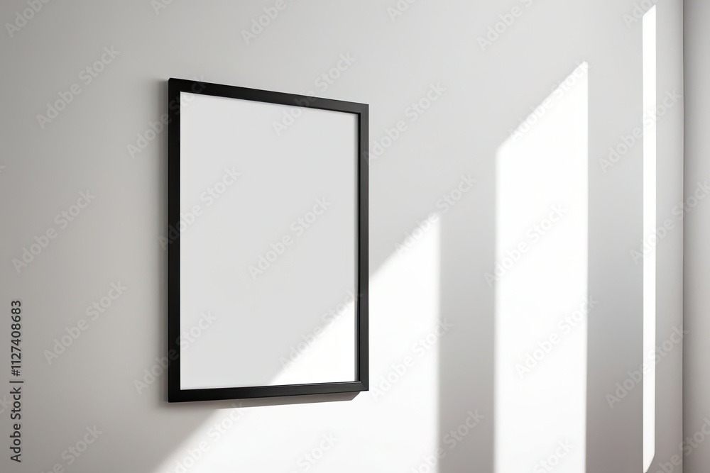 a minimalistic blank vertical black picture frame wall art mockup a minimalistic blank vertical black picture frame wall art mockup