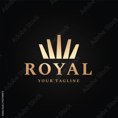 Gold luxury royal logo icon design vector illustration