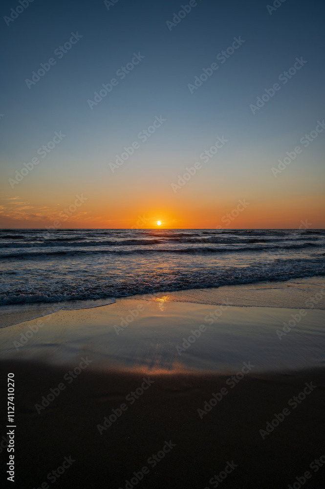 Tyrrhenian Sea. Autumnal sunset Tyrrhenian Sea. Autumnal sunset