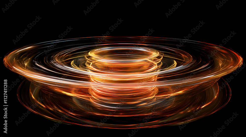 Surface deformed by the propagation of concentric electromagnetic waves. Momentum. Illustration Surface deformed by the propagation of concentric electromagnetic waves. Momentum. Illustration