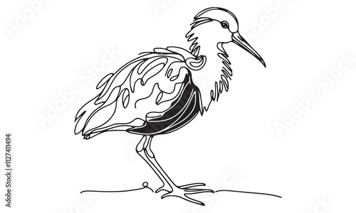 Cartoon illustration of a flying bird silhouette with wings spread, featuring a vulture-like bird with black feathers, beak, and a wild nature vibe photo