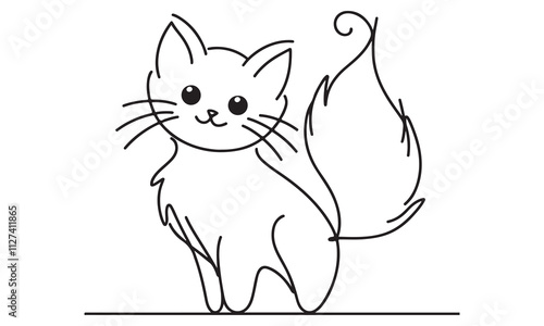 Cartoon kitty cat and mouse vector illustration