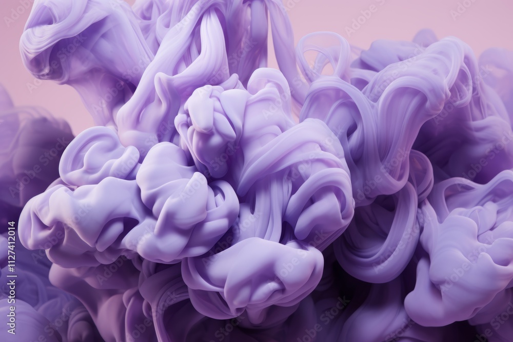 Dreamy composition of soft, flowing clouds in pale purple and lilac shades for lightness Dreamy composition of soft, flowing clouds in pale purple and lilac shades for lightness