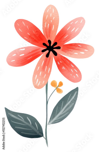 PNG Watercolor floral flower graphics blossom.