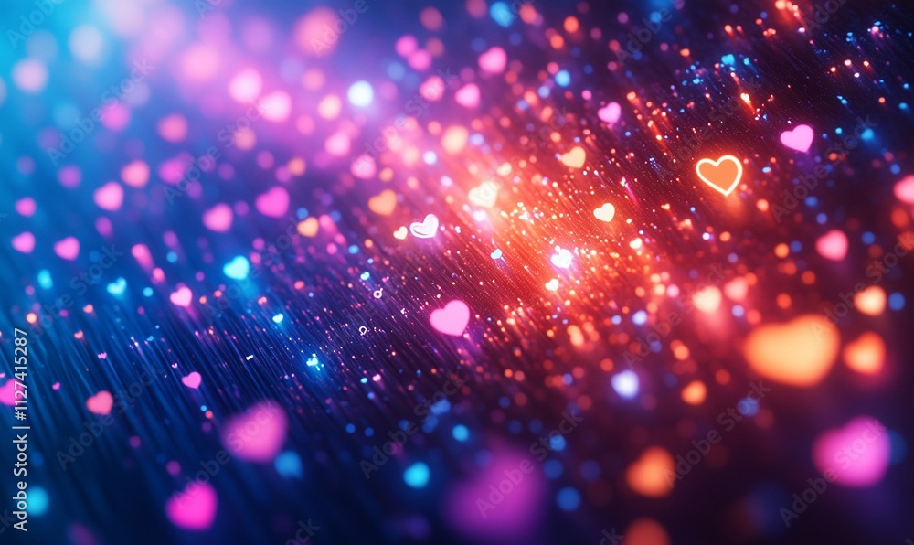 Abstract glowing hearts background. Abstract glowing hearts background.
