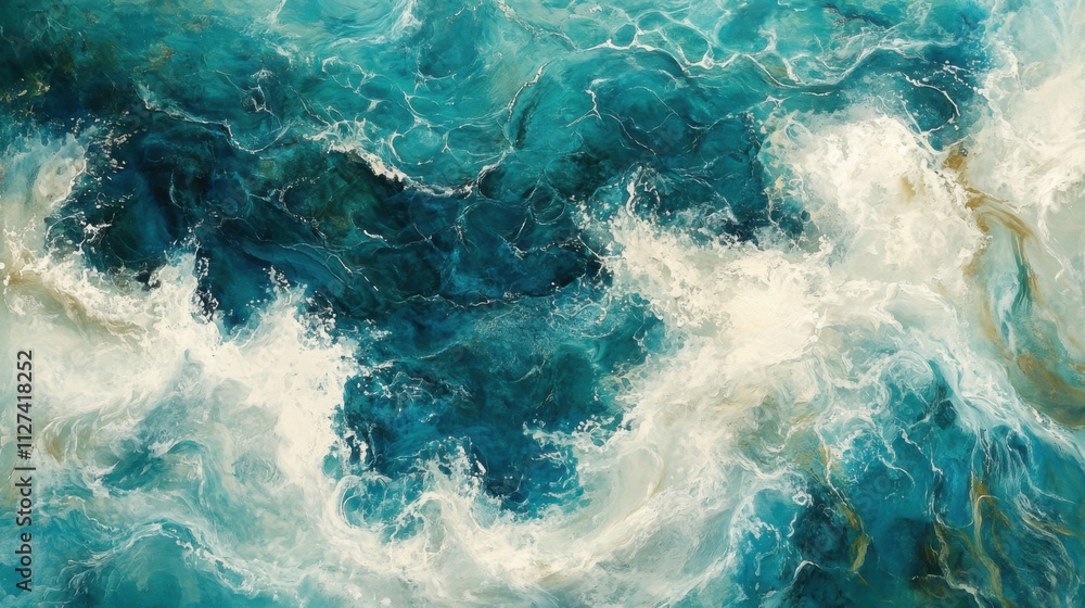 Aerial view of turbulent ocean waves Aerial view of turbulent ocean waves