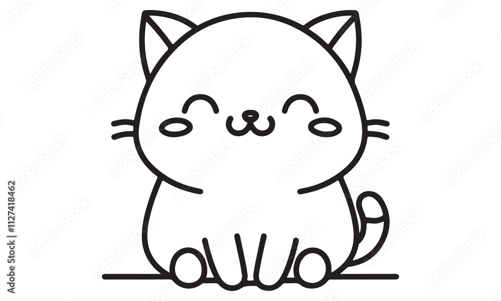 Cartoon cat and mouse illustration with cute kitten design, fun character and playful tail, perfect for coloring and featuring a happy, domestic feline pet in a funny drawing Cartoon cat and mouse illustration with cute kitten design, fun character and playful tail, perfect for coloring and featuring a happy, domestic feline pet in a funny drawing