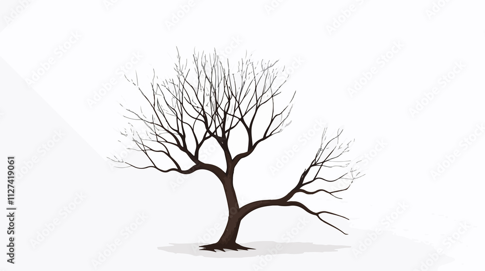 Simple Bare Tree Vector Silhouette: Elegant Nature Illustration Simple Bare Tree Vector Silhouette: Elegant Nature Illustration