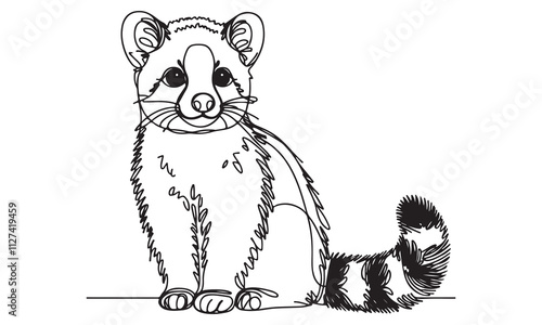 Cute Cartoon Kitten Coloring Page for Kids