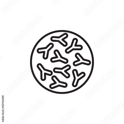 Bifidobacterium probiotics icon Vector flat thin line illustration