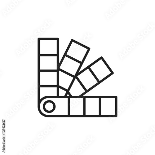 Color swatch icon Vector flat thin line illustration