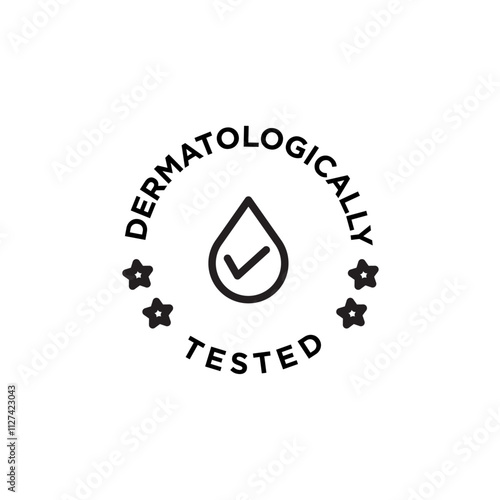 Dermatology tested icon Vector flat thin line illustration