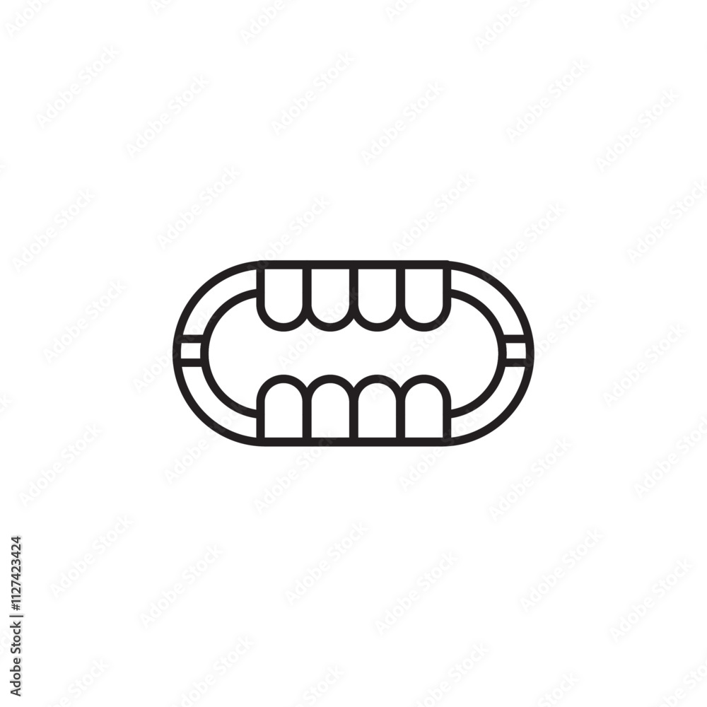 False jaw icon Vector flat thin line illustration False jaw icon Vector flat thin line illustration