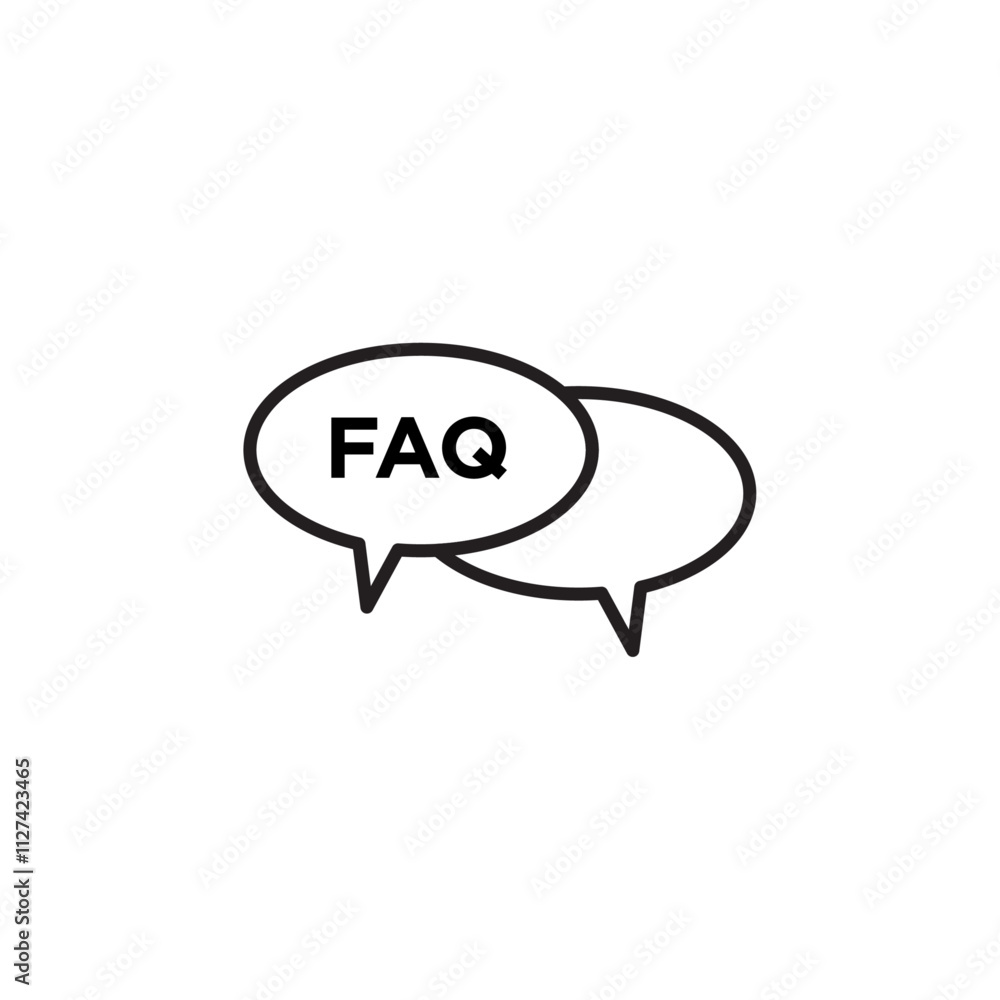 FAQ icon Vector flat thin line illustration FAQ icon Vector flat thin line illustration