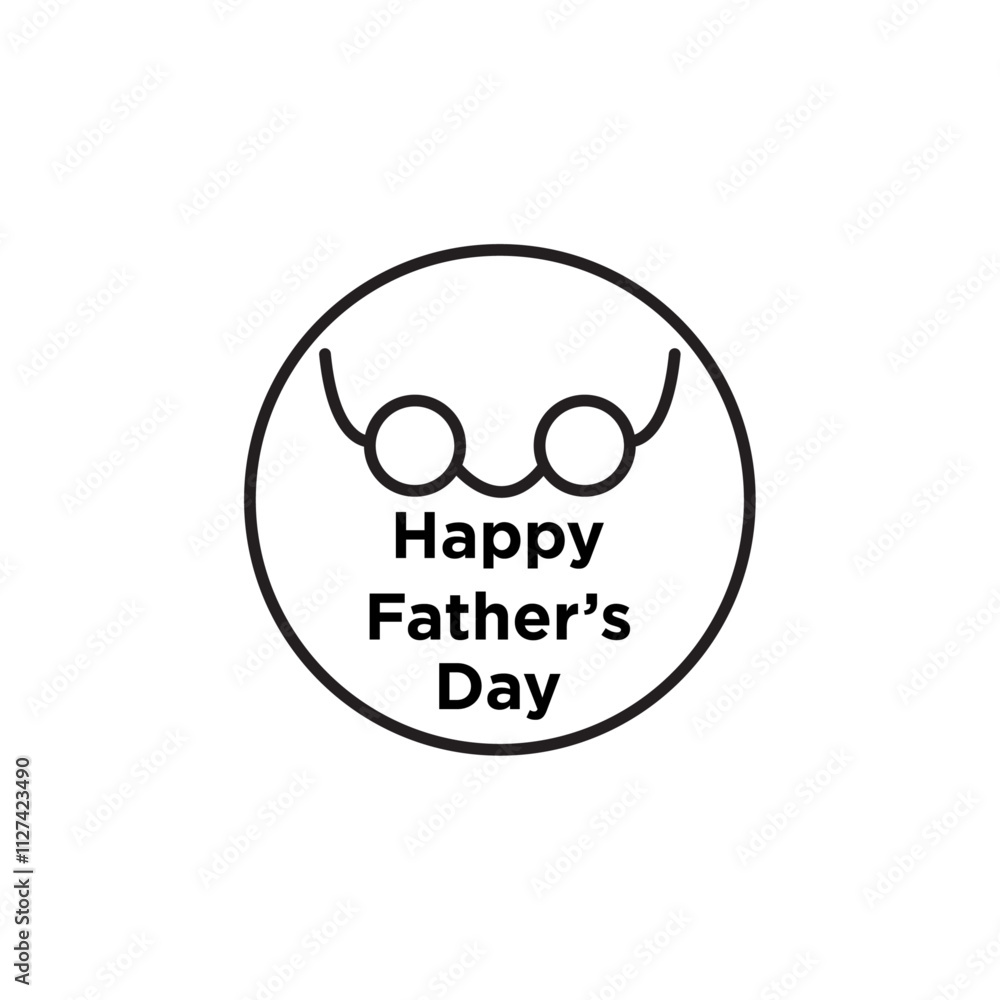 Fathers day icon Vector flat thin line illustration Fathers day icon Vector flat thin line illustration