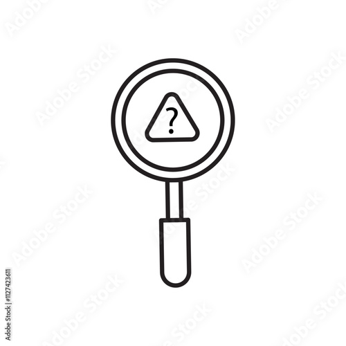 Finding problem icon Vector flat thin line illustration