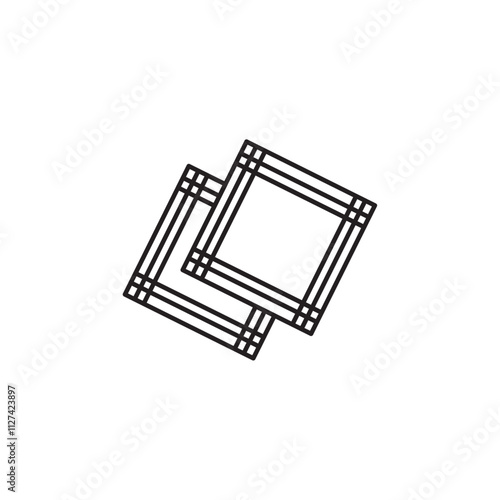 Handkerchief icon Vector flat thin line illustration