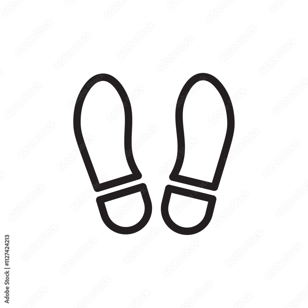 Imprint soles shoes icon Vector flat thin line illustration Imprint soles shoes icon Vector flat thin line illustration