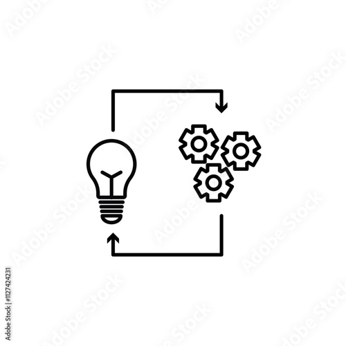 Implementation icon Vector flat thin line illustration