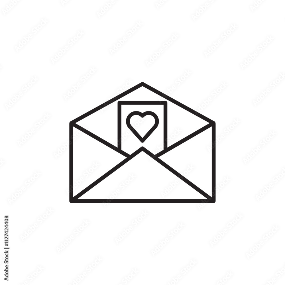 Invitation letter for event icon Vector flat thin line illustration Invitation letter for event icon Vector flat thin line illustration