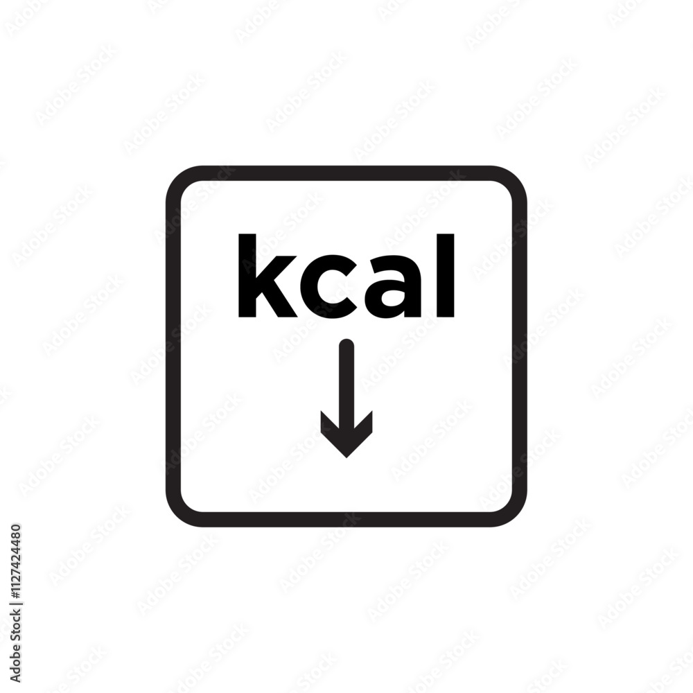 Kcal icon Vector flat thin line illustration Kcal icon Vector flat thin line illustration