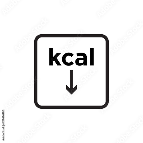 Kcal icon Vector flat thin line illustration