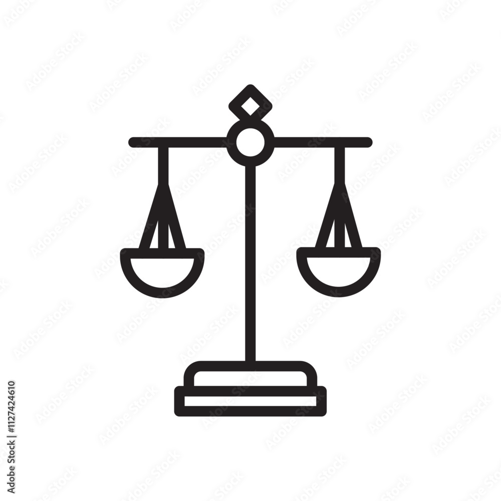 Law icon Vector flat thin line illustration Law icon Vector flat thin line illustration