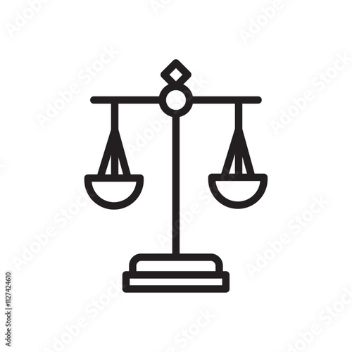 Law icon Vector flat thin line illustration