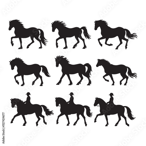 horse silhouettes collection