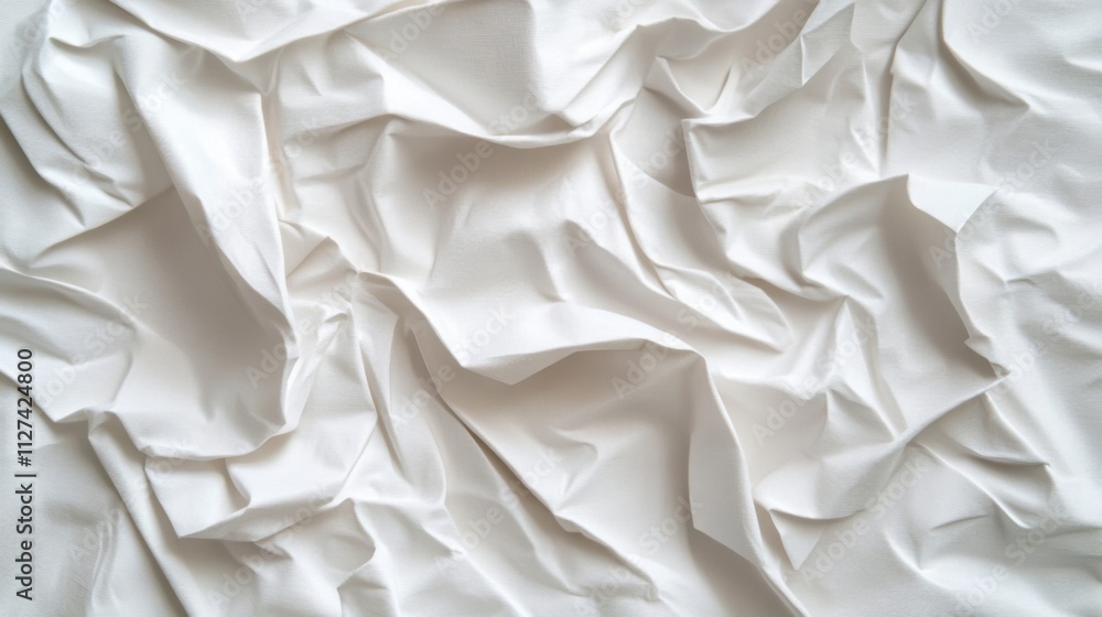 Crumpled white paper with textured surface Crumpled white paper with textured surface