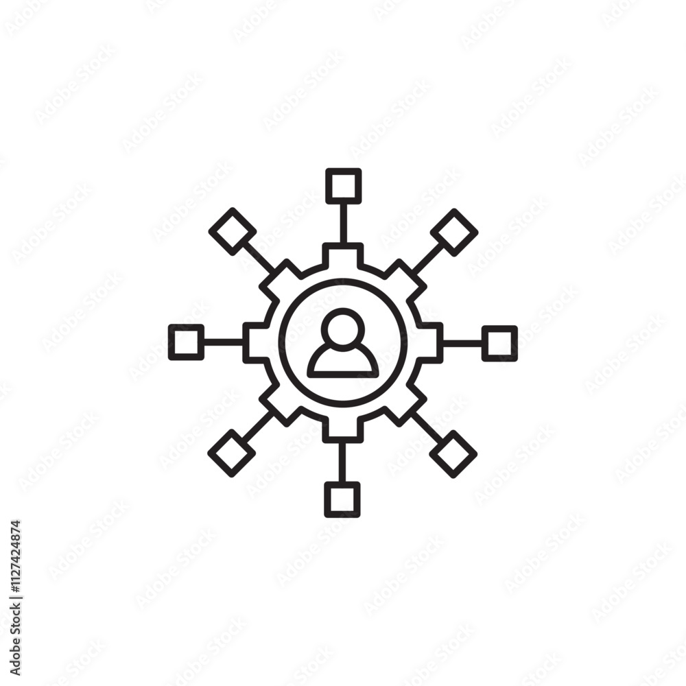 Management skills icon Vector flat thin line illustration Management skills icon Vector flat thin line illustration